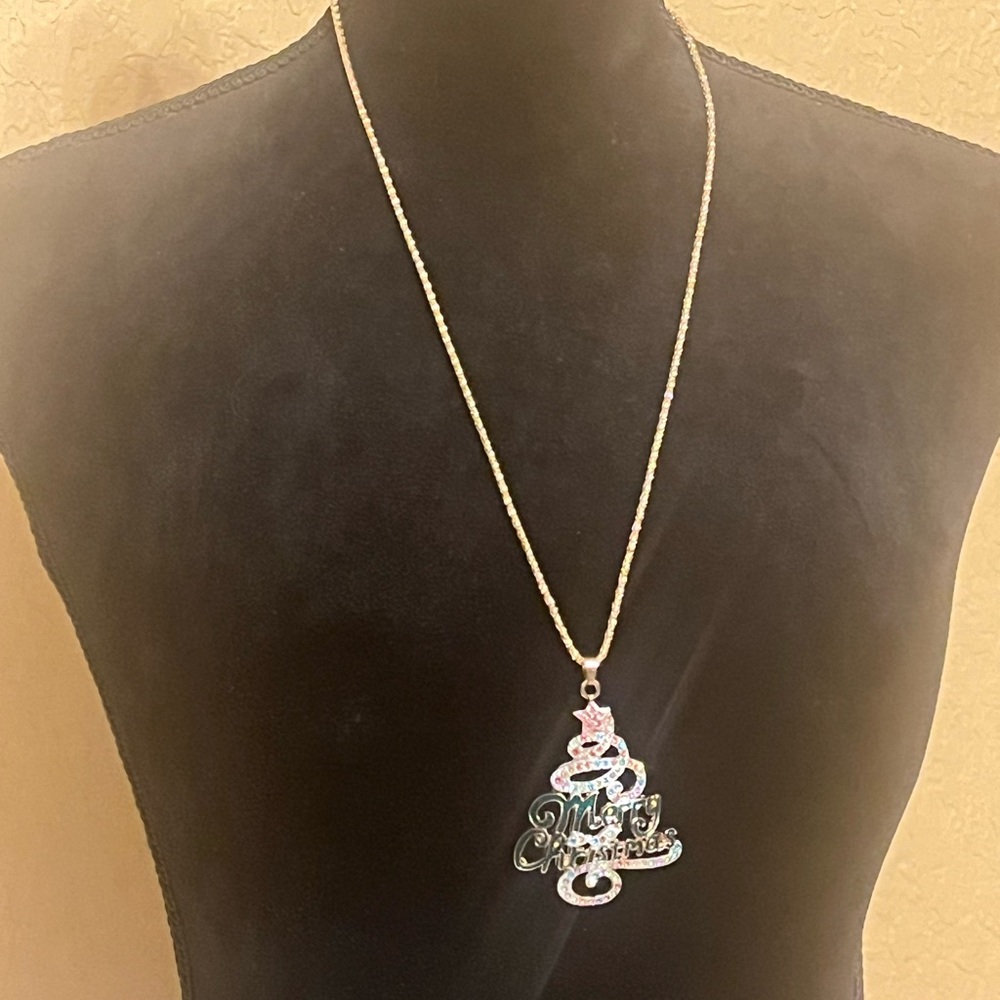 Betsey Johnson multicolored small Crystals Merry Christmas Tree.